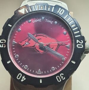 Game Time Agent Series Arkansas Razorbacks Silver/Black/Red Men's Watch